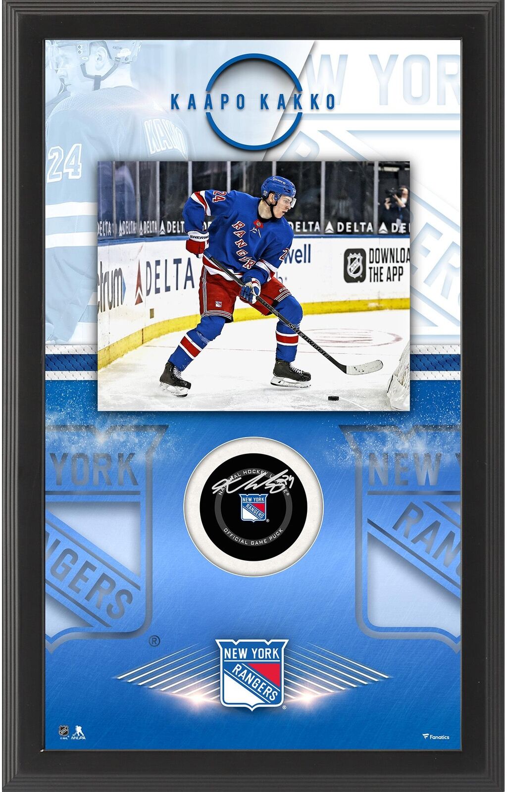 Kaapo Kakko Ny Rangers Frmd Signed Hockey Puck Shadowbox With Official Game Puck