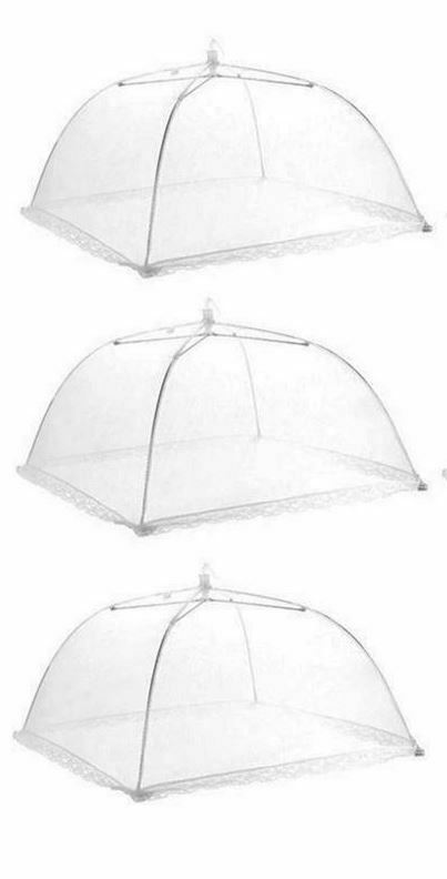 Lot 3 Pk Pop-up Outdoor Food Cover Umbrella 17” Mesh Tent Protector Bbq Picnics