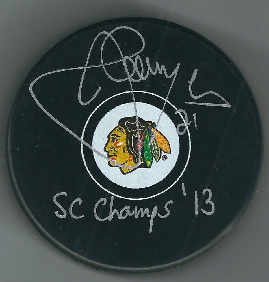 Autographed Jamal Mayers Chicago Blackhawks "sc Champs 2013" Hockey Puck W/ Coa
