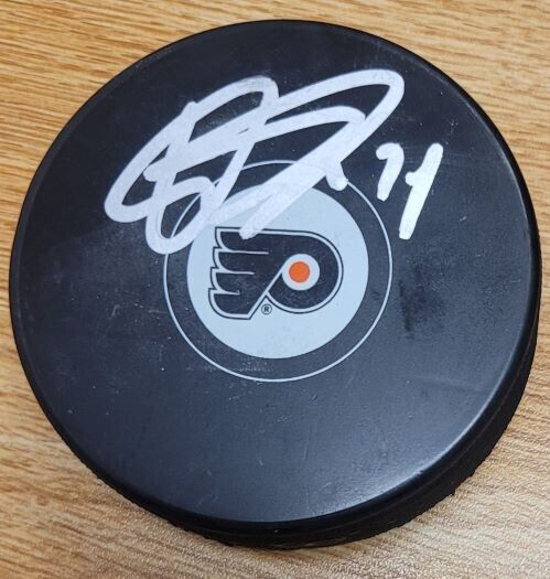 Autographed Owen Tippett Philadelphia Flyers Hockey Puck W/coa
