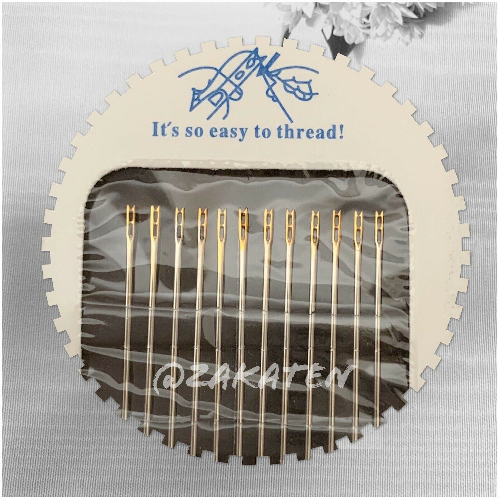 12pcs Assorted Self-threading/easy To Thread Sewing Needles Us Seller