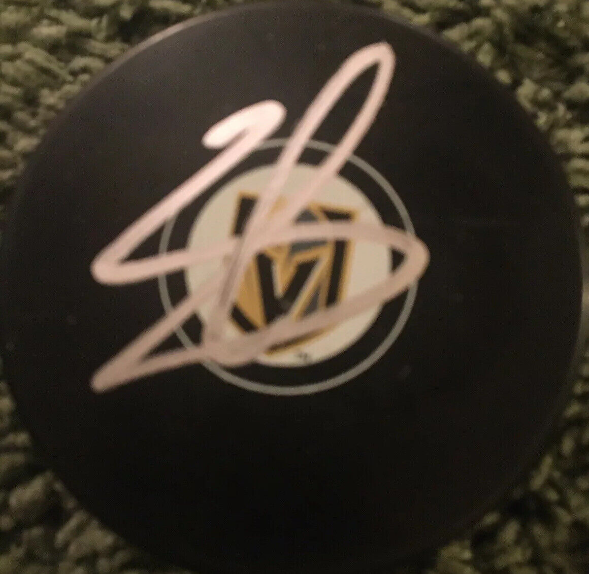 Shea Theodore Signed Autographed Las Vegas Golden Knights Logo Puck