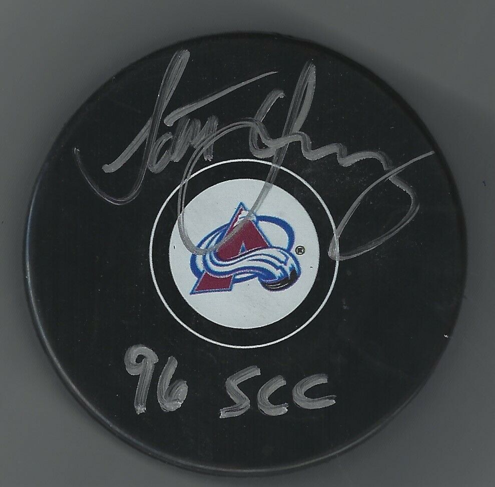 Autographed Scott Young "96 Scc" Colorado Avalanche Hockey Puck - W/ Show Ticket
