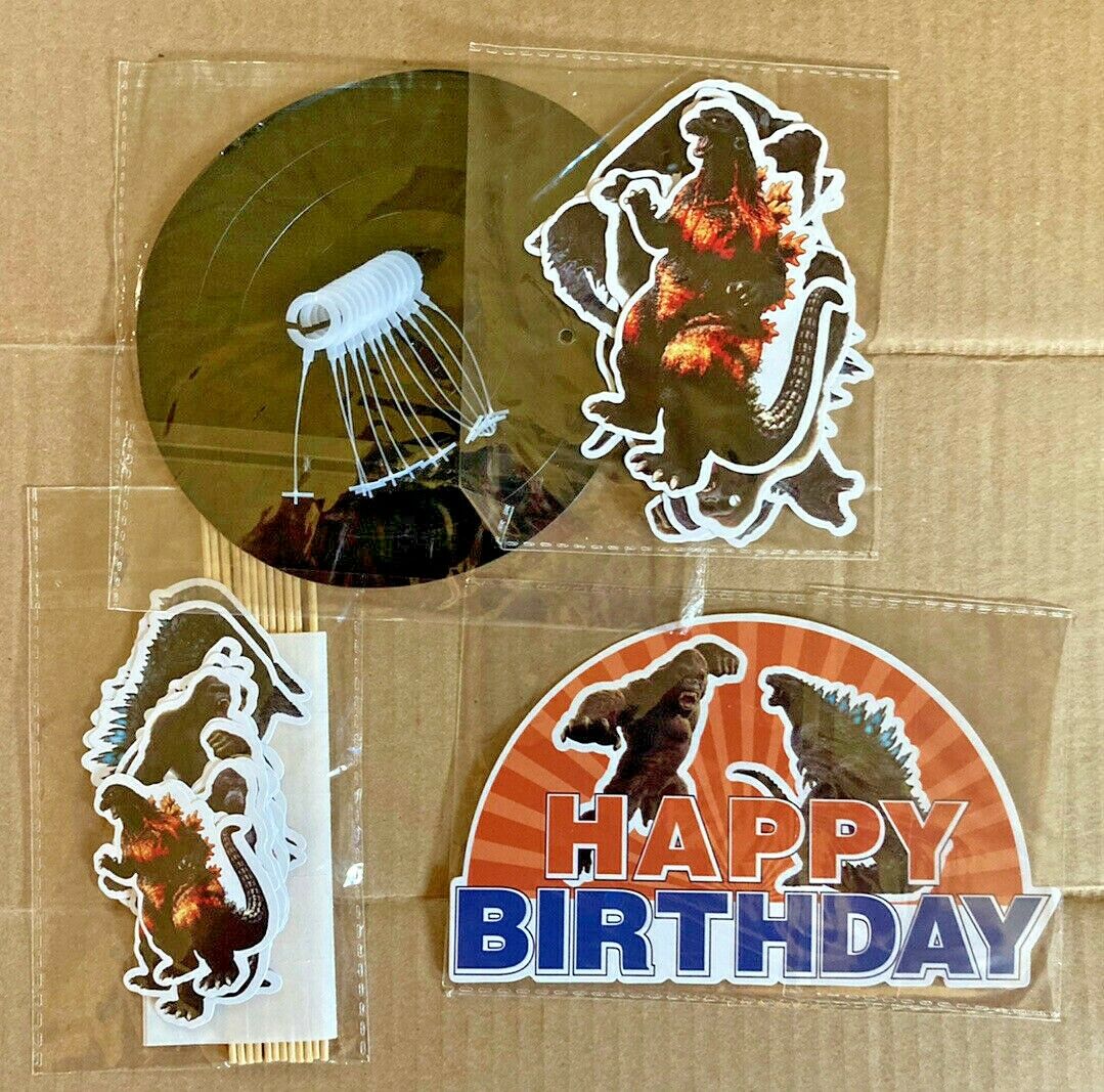 Godzilla Birthday Party Decorations Set Balloons Banner + New! Free Shipping