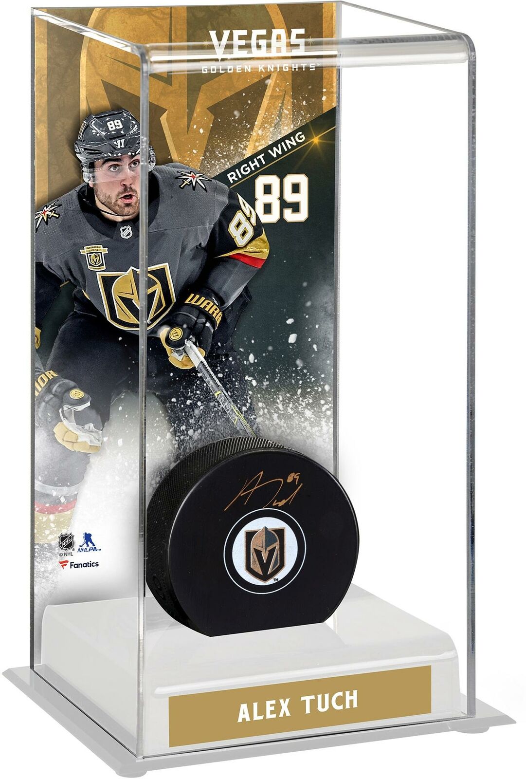 Alex Tuch Vegas Golden Knights Signed Puck With Deluxe Tall Puck Case - Fanatics